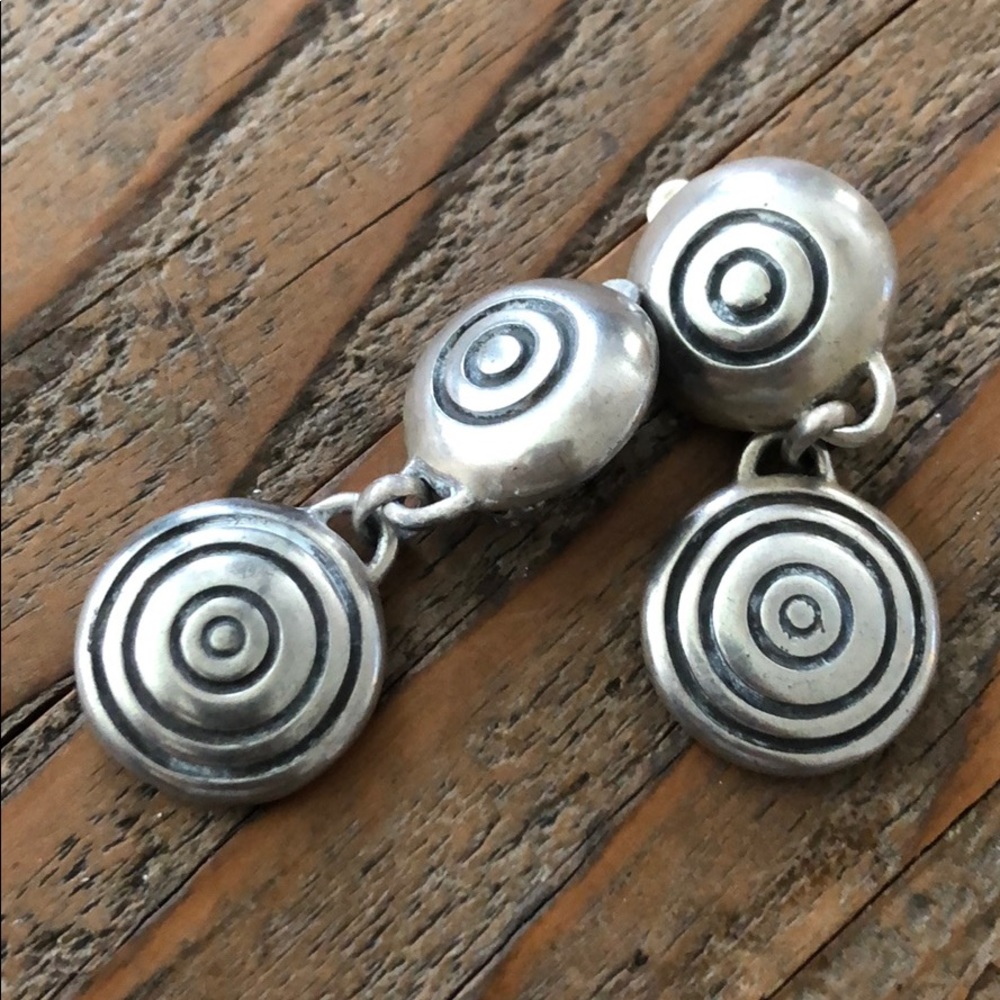 VTG.hand crafted sterling silver clip on earrings.